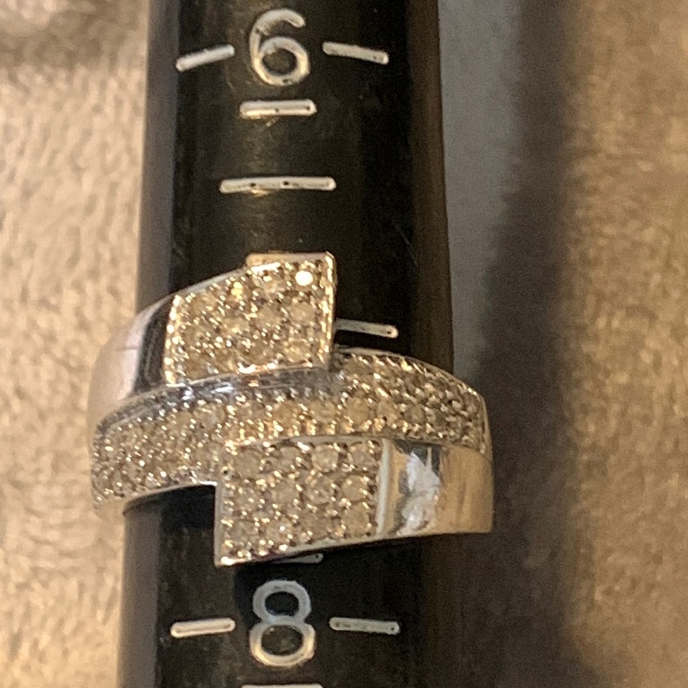 10k White Gold stamped real diamonds